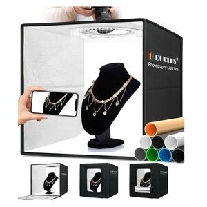 ⭐️6 Lbs Light Box Photography,16x16” Portable Photo Studio Box with Accessories